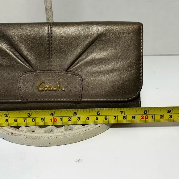 Coach Pewter Metallic Logo Wallet - Picture 8 of 8
